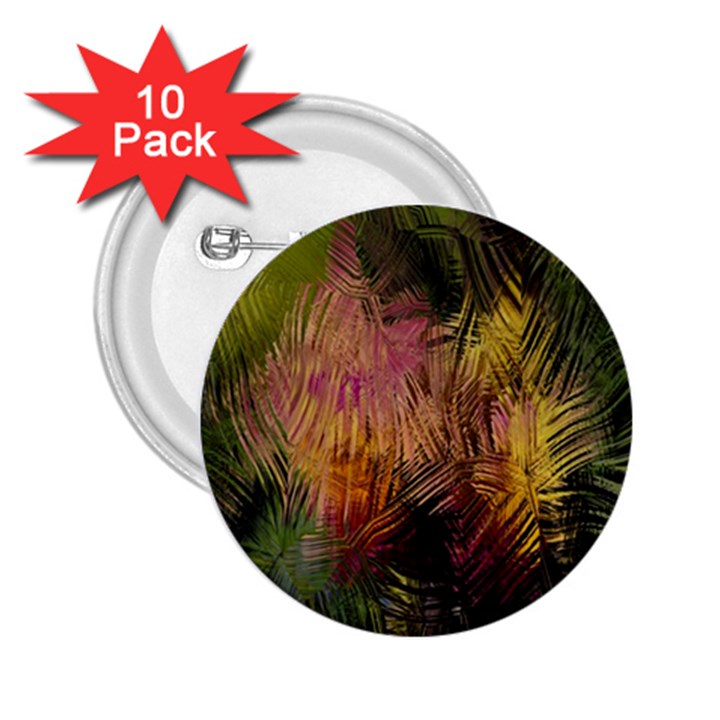 Abstract Brush Strokes In A Floral Pattern  2.25  Buttons (10 pack) 