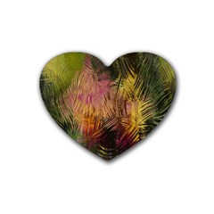Abstract Brush Strokes In A Floral Pattern  Heart Coaster (4 pack) 