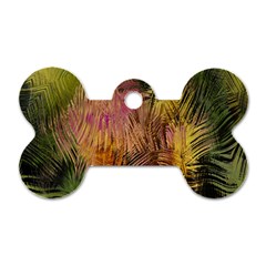 Abstract Brush Strokes In A Floral Pattern  Dog Tag Bone (two Sides) by Simbadda
