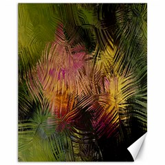 Abstract Brush Strokes In A Floral Pattern  Canvas 11  x 14  