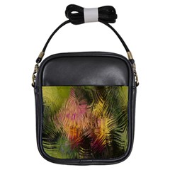 Abstract Brush Strokes In A Floral Pattern  Girls Sling Bags