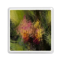 Abstract Brush Strokes In A Floral Pattern  Memory Card Reader (Square) 