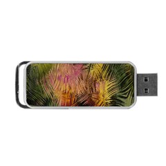 Abstract Brush Strokes In A Floral Pattern  Portable USB Flash (Two Sides)