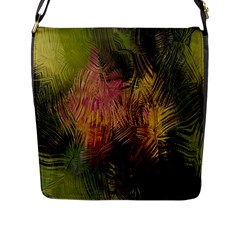 Abstract Brush Strokes In A Floral Pattern  Flap Messenger Bag (l)  by Simbadda