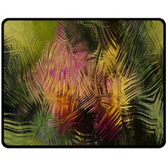 Abstract Brush Strokes In A Floral Pattern  Double Sided Fleece Blanket (Medium) 