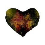 Abstract Brush Strokes In A Floral Pattern  Standard 16  Premium Flano Heart Shape Cushions Front