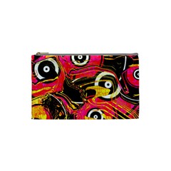 Abstract Clutter Pattern Baffled Field Cosmetic Bag (small)  by Simbadda