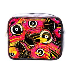 Abstract Clutter Pattern Baffled Field Mini Toiletries Bags by Simbadda