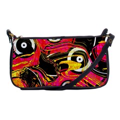 Abstract Clutter Pattern Baffled Field Shoulder Clutch Bags