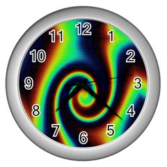 Background Colorful Vortex In Structure Wall Clocks (silver) 