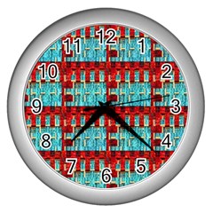 Architectural Abstract Pattern Wall Clocks (silver) 