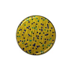 Abstract Gold Background With Blue Stars Hat Clip Ball Marker (4 Pack) by Simbadda