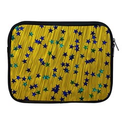 Abstract Gold Background With Blue Stars Apple Ipad 2/3/4 Zipper Cases by Simbadda