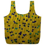 Abstract Gold Background With Blue Stars Full Print Recycle Bags (L)  Back