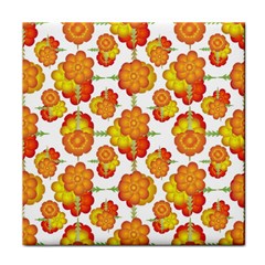Colorful Stylized Floral Pattern Face Towel by dflcprints