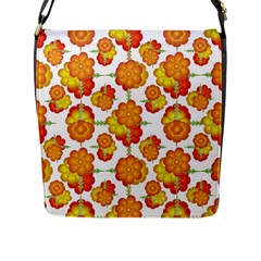 Colorful Stylized Floral Pattern Flap Messenger Bag (l)  by dflcprints