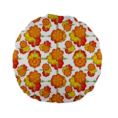 Colorful Stylized Floral Pattern Standard 15  Premium Flano Round Cushions by dflcprints