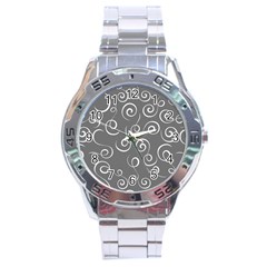 Pattern Stainless Steel Analogue Watch