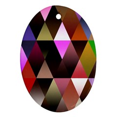 Triangles Abstract Triangle Background Pattern Oval Ornament (two Sides) by Simbadda