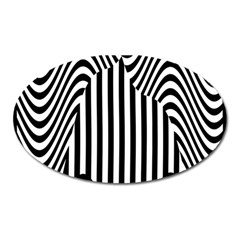 Stripe Abstract Stripped Geometric Background Oval Magnet