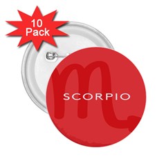 Zodiac Scorpio 2 25  Buttons (10 Pack) 