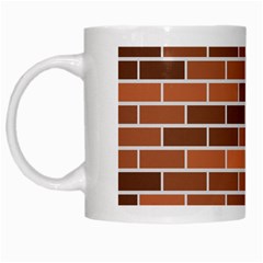 Brick Brown Line Texture White Mugs