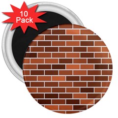 Brick Brown Line Texture 3  Magnets (10 Pack) 