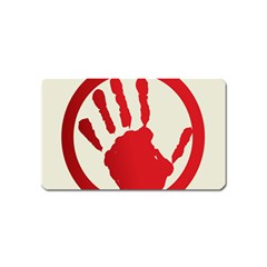 Bloody Handprint Stop Emob Sign Red Circle Magnet (name Card)