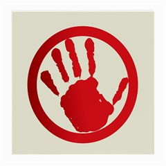 Bloody Handprint Stop Emob Sign Red Circle Medium Glasses Cloth (2-side) by Mariart