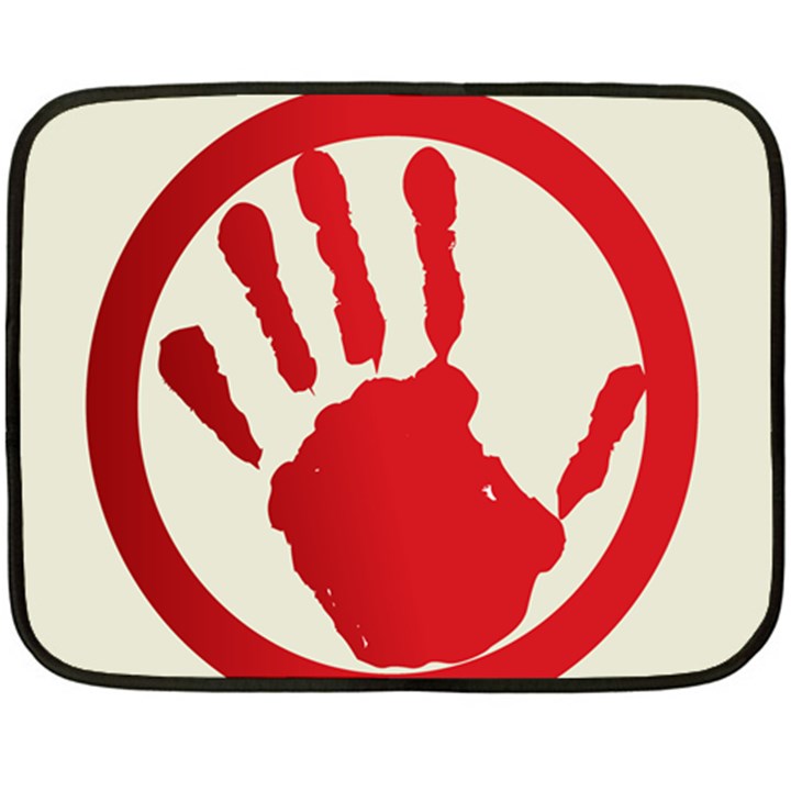 Bloody Handprint Stop Emob Sign Red Circle Double Sided Fleece Blanket (Mini) 