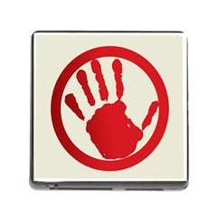 Bloody Handprint Stop Emob Sign Red Circle Memory Card Reader (square)