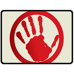 Bloody Handprint Stop Emob Sign Red Circle Fleece Blanket (large)  by Mariart