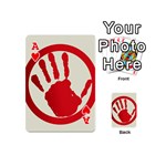 Bloody Handprint Stop Emob Sign Red Circle Playing Cards 54 (Mini)  Front - HeartA