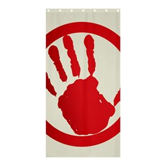 Bloody Handprint Stop Emob Sign Red Circle Shower Curtain 36  X 72  (stall) 