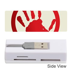 Bloody Handprint Stop Emob Sign Red Circle Memory Card Reader (stick)  by Mariart