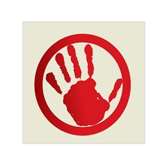 Bloody Handprint Stop Emob Sign Red Circle Small Satin Scarf (square)