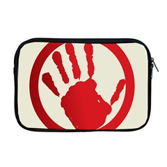 Bloody Handprint Stop Emob Sign Red Circle Apple Macbook Pro 17  Zipper Case by Mariart