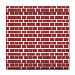 Brick Line Red White Tile Coasters by Mariart