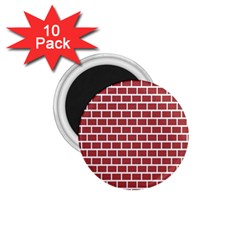 Brick Line Red White 1 75  Magnets (10 Pack)  by Mariart