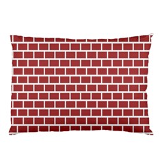 Brick Line Red White Pillow Case (two Sides) by Mariart
