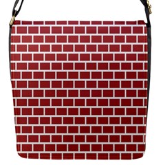 Brick Line Red White Flap Messenger Bag (s) by Mariart