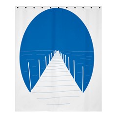 Bridge Sea Beack Blue White Shower Curtain 60  X 72  (medium)  by Mariart