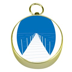 Bridge Sea Beack Blue White Gold Compasses