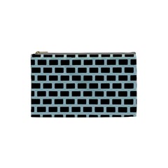 Bricks Black Blue Line Cosmetic Bag (small) 