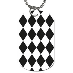 Broken Chevron Wave Black White Dog Tag (one Side) by Mariart