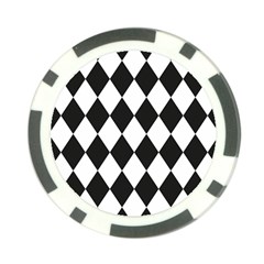 Broken Chevron Wave Black White Poker Chip Card Guard by Mariart