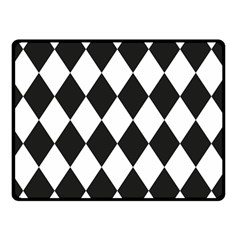 Broken Chevron Wave Black White Double Sided Fleece Blanket (small)  by Mariart