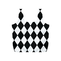 Broken Chevron Wave Black White Full Print Recycle Bags (s)  by Mariart