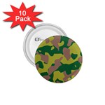 Camouflage Green Yellow Brown 1.75  Buttons (10 pack) Front