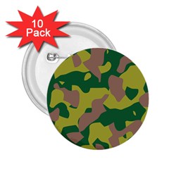 Camouflage Green Yellow Brown 2 25  Buttons (10 Pack) 